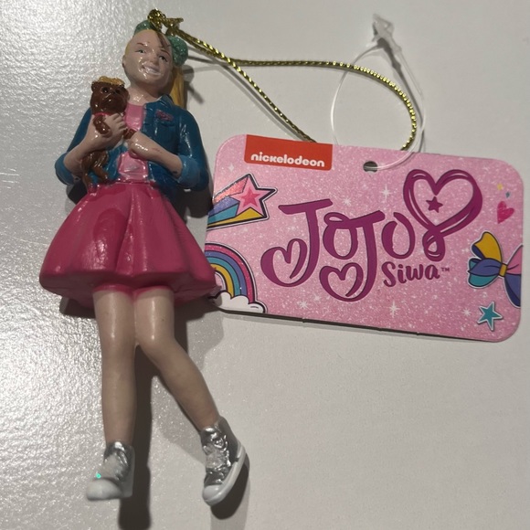 KSA/Nickelodeon Pink and Blue Jojo Siwa Figure Christmas Ornaments 4" - Picture 5 of 6